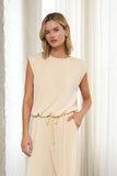 Soft Modal Sleeveless Muscle Top: Taupe / S