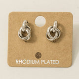 Metallic Knot Stud Earrings: G