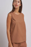 Minimalist Keyhole Back Linen Sleeveless Top: WHITE / S-M-L:2-2-2
