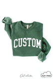 CUSTOM PUFF Print Graphic Sweatshirt: ATHLETIC HEATHER / L