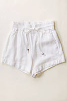 Linen Type Waistband Shorts - String Tie: BLUE STONE / S-2/M-2/L-2