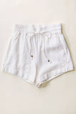 Linen Type Waistband Shorts - String Tie: BLUE STONE / S-2/M-2/L-2