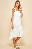 BACK TIED SLVLESS MAXI DRESS - OFF WHITE: S