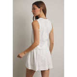 KNIT TANK AND WOVEN SKIRT SET / WL25-12024: SKY / S