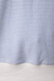 MOCK NECK STRIPE SWEATSHIRTS TOP: SAGE-CREAM STRIPE / XS