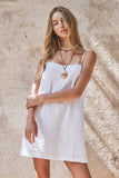 Minimalist Adjustable Strap Slip Mini Dress: LT BLUE / S-M-L:2-2-2