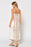ILD5074 PRINTED MAXI DRESS: OFF WHITE-BLUE MULTI / SMALL