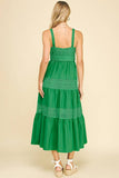 CONTRAST EYELET DETAILED MAXI DRESS - 6086D: Black / L