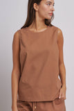 Minimalist Keyhole Back Linen Sleeveless Top: WHITE / S-M-L:2-2-2