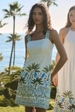 Senara Floral Sally Mini Dress: WHT-GRN-MUL / M