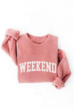 WEEKEND Graphic Sweatshirt: HEATHER FOREST / L