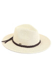 C.C Straw Panama Hat with Tied Ribbon: Multi Brown