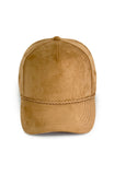FAUX SUEDE 5 PANEL WITH BRAIDED ROPE Cap: Black