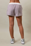 MID RISE STRIPE SHORTS: LT BLUE-CREAM STRIPE / L