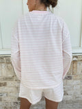 Soft Pink Billie Striped Loungewear Long Sleeve Top: XL / Long Sleeve Top