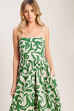 A printed woven midi dress - ID23476: IVORY GREEN / Contemporary / S