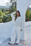 W2537 | Knit Polyester Acrylic Striped Sweater Cardigan : Lavender Pink / S