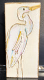White Heron handmade painted coastal beach nautical: Tropical bright