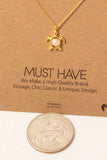 Gold Dipped Pearl Turtle Pendant Necklace: G