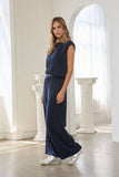 Brushed Modal Wide Leg Drawstring Pants: Taupe / XL