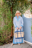 Spencer- Raffia Tote Bag- WS: Navy