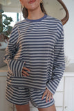 Billie Striped Loungewear Long Sleeve Top: Medium / Long Sleeve Top