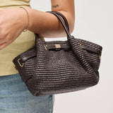 Selena - Straw Crossbody: Natural Black