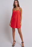 Minimalist Adjustable Strap Slip Mini Dress: LT BLUE / S-M-L:2-2-2