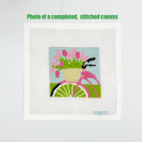 Bicycle with Pink Flowers Needlepoint Kit