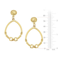 Gold Cab and Horse Bit Hoop Earrings