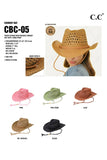 C.C Paper Straw Open Weaved Cowboy Hat: Dark Natural
