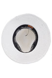 C.C Paper Straw Panama with Whip Stitches on Woven Trim: Natural