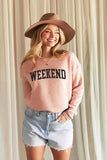 WEEKEND Graphic Sweatshirt: HEATHER FOREST / XL