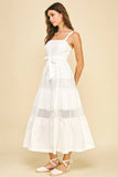CONTRAST EYELET DETAILED MAXI DRESS - 6086D: Black / L