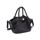 Selena - Straw Crossbody: Natural Black