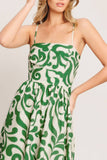 A printed woven midi dress - ID23476: IVORY GREEN / Contemporary / L
