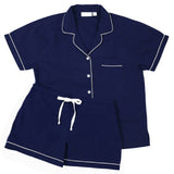 Cooper Navy Short Sleeve Shorty Pajamas: S