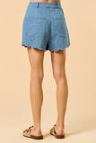 ILP5285-1 Embroidered Denim Shorts: DENIM / L