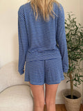 Striped Soft Button  Loungewear Shorts: XL / Shorts