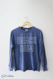 BEACH BUM Mineral Washed Long Sleeve Graphic: STORM / M