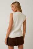 BUTTON DOWN KNIT VEST: H GREY / M