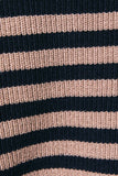 RAGLAN LONG SLEEVE CREW NECK STRIPED SWEATER CARDIGAN: BLUE-LT BLUE STRIPE / L