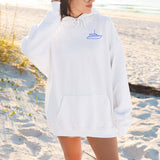 No Crying on the Yacht Nautical Graphic Hoodie: White / L