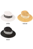 C.C Paper Straw Panama with Whip Stitches on Woven Trim: Natural