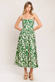 A printed woven midi dress - ID23476: IVORY GREEN / Contemporary / M