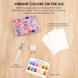 Watercolor Pocket Set Of 12 With Brush - Floral Colors