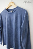 BEACH BUM Mineral Washed Long Sleeve Graphic: STORM / XL