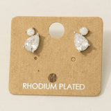 Rhinestone Teardrop Stud Earrings: G