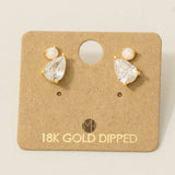 Rhinestone Teardrop Stud Earrings: G