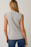 BUTTON DOWN KNIT VEST: H GREY / L